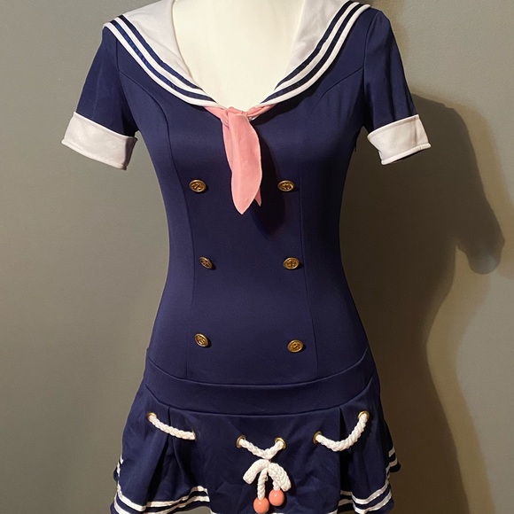 Leg Avenue Navy Sailor Costume with Pink Accent - Picture 1 of 4